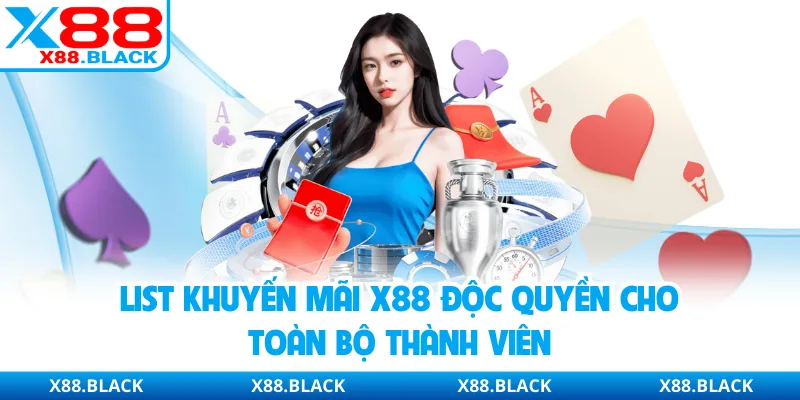 List khuyến mãi X88 độc quyền cho toàn bộ thành viên
